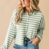 Piper Stripe Cardigan | Matcha