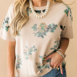 Season Shift Floral Sweater | Beige