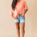 WTF Perfect Oversized Tee | Coral Crimson