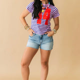 44 Striped Vintage Tee | Hazy Orchid Combo