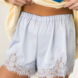 Lace Trim Shorts | Baby Blue