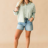 Piper Stripe Cardigan | Matcha
