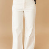 Meg High Rise Wide Leg Jean | Ecru