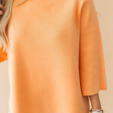 Sofia Mock Neck Sweater | Sherbet Orange
