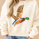 Flying Mallard Oversized Crop Sweatshirt