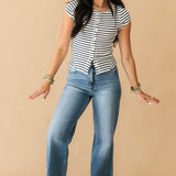 Most Wanted Striped Cardi | Navy White