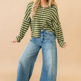 Piper Stripe Cardigan | Olive