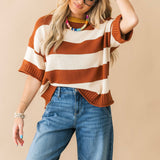 Class Act Stripe Sweater | Rust & Ivory