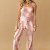 Palm Breeze Stripe Tube Top