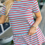 Summer Stripe Tee | Red Blue