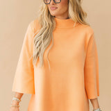 Sofia Mock Neck Sweater | Sherbet Orange