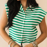 Sophia Striped Sweater Vest | Green