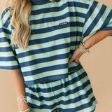 Striped Boxer Short | Deep Sea Blue