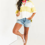 Lemon Drop Stripe Sweater | Yellow White