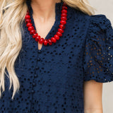 Jessi Eyelet Maxi Dress | Navy