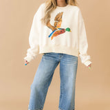 Flying Mallard Oversized Crop Sweatshirt