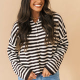 Piper Stripe Cardigan | Dark Wine