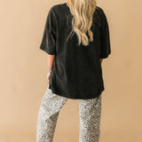 Queen Card Oversized Graphic Tee | Black