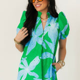 Seaside Floral Eyelet Midi Dress