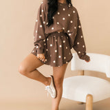 Kimber Polka Dot Skort | Mocha