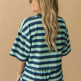 Striped Boxer Short | Deep Sea Blue