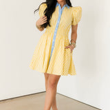 Boardwalk Stripe Mini Dress | Lemon