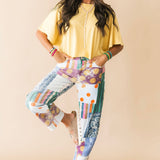 Jewel Patch Barrel Jeans