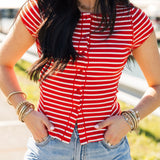 Most Wanted Striped Cardi | Red White