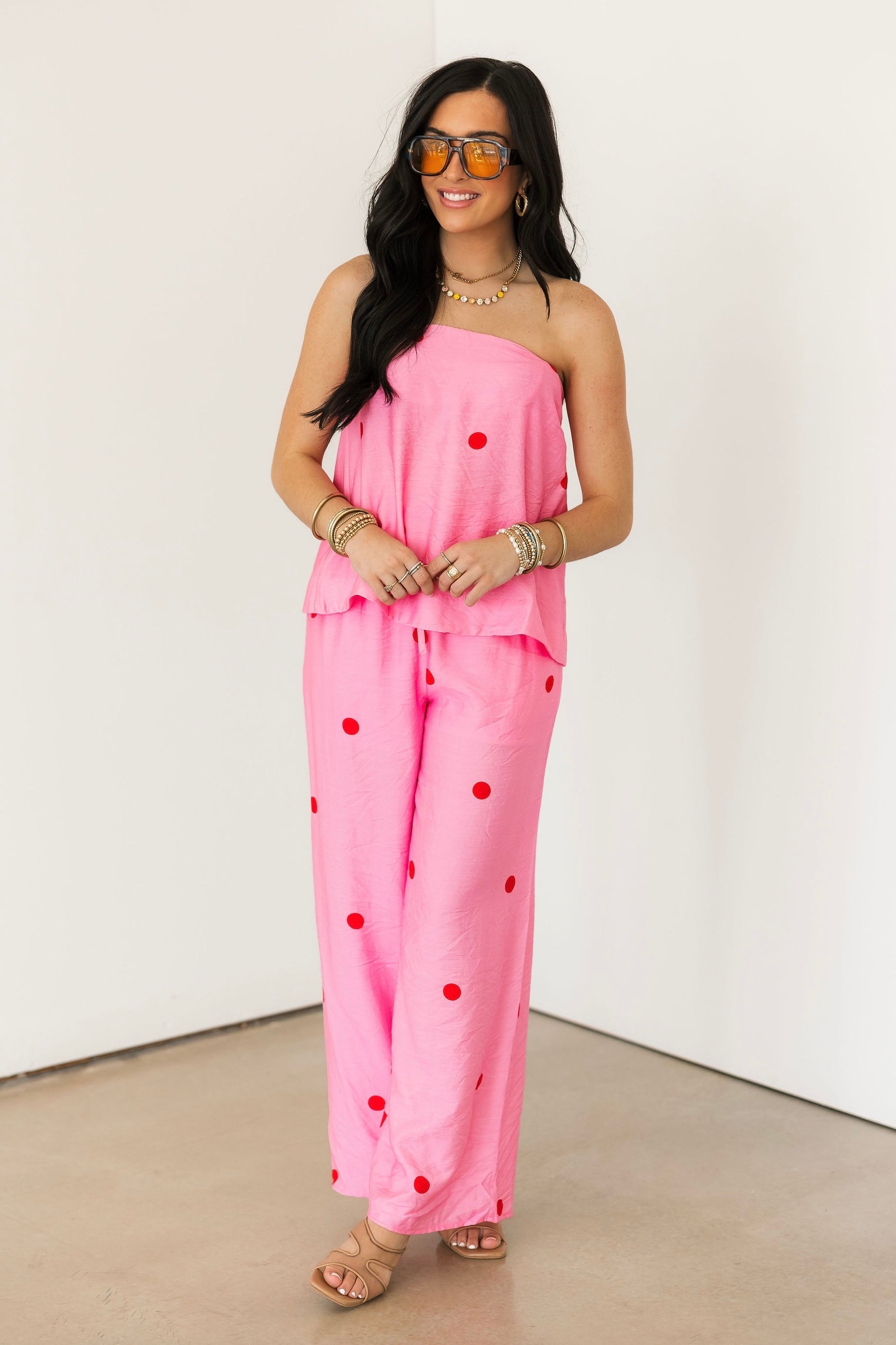 Poppi Polka Dot Pant | Pink Lexi Jade's Boutique