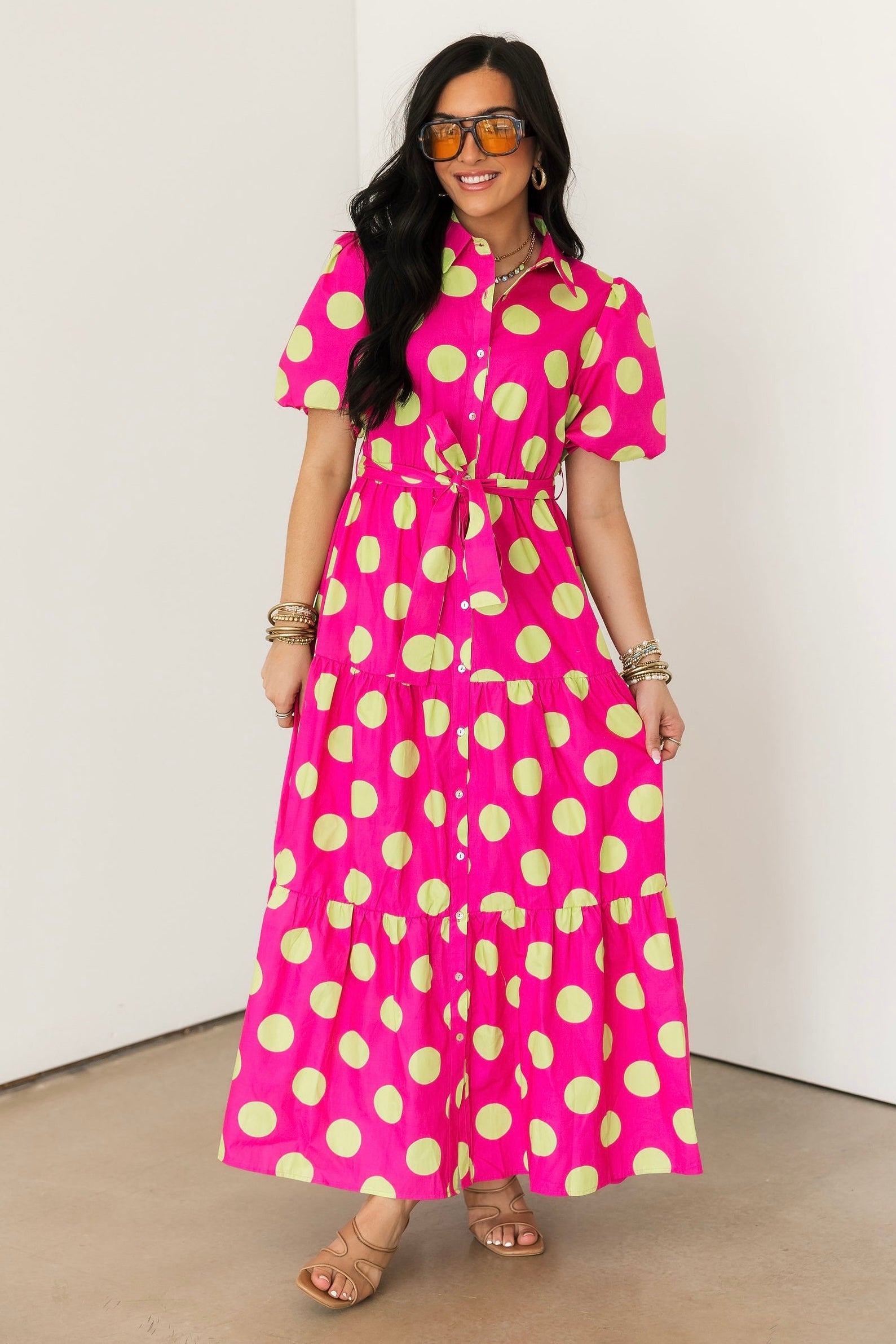 green and pink polka dot dress Rare Editions Pink and Green Polka Dot Dress 4T Girls