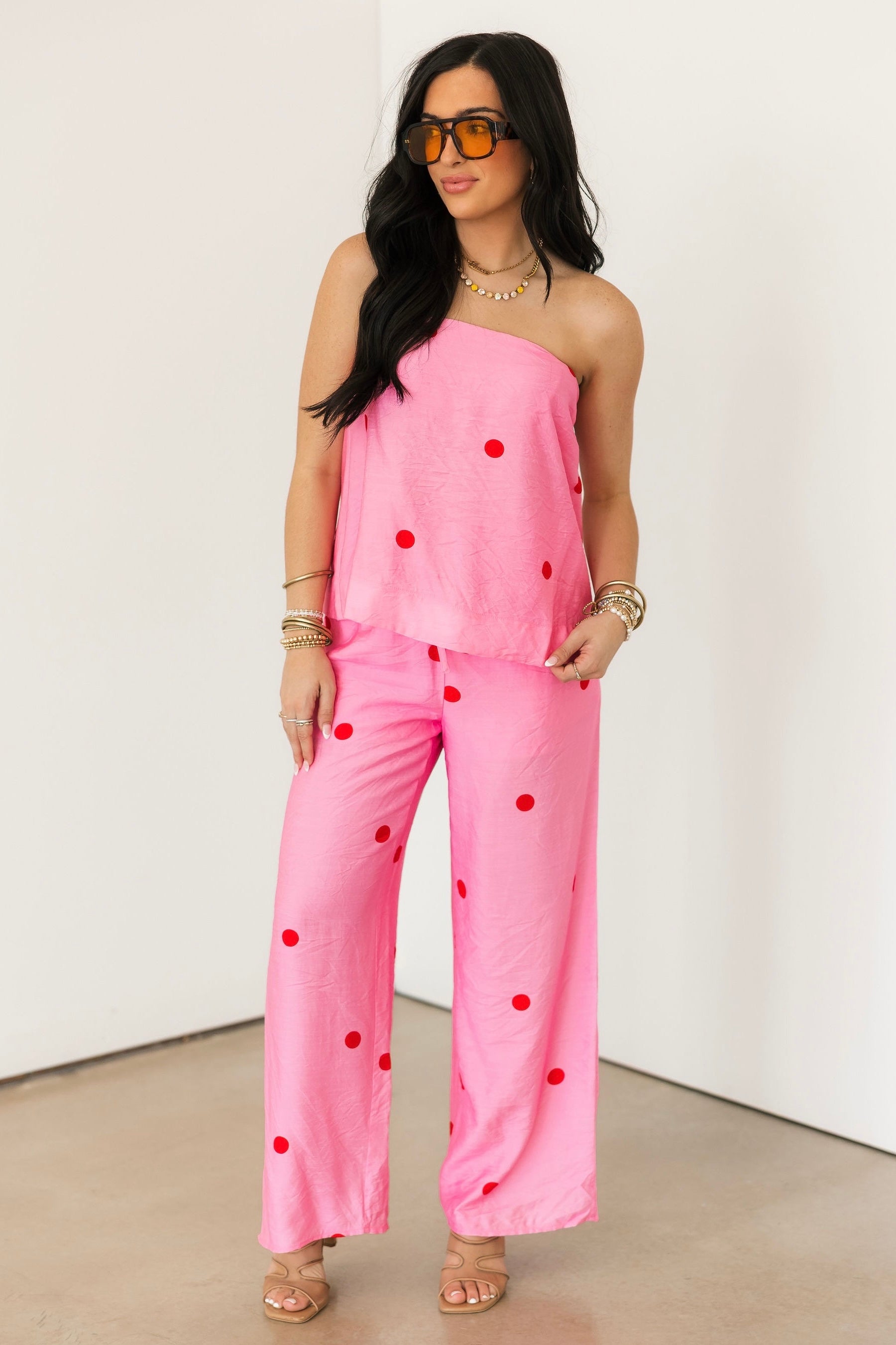 Poppi Polka Dot Pant | Pink Lexi Jade's Boutique
