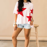 Stars Align Top | Pink Red Gingham