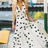 Mixed Polka Dots Maxi Dress