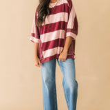 Maeve Striped Top | Wine