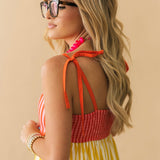 Sundrift Midi Dress - Pink Yellow