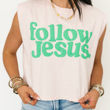 Follow Jesus Muscle Tank | Pink