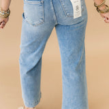 High Rise Front Seam Wide Leg Jean | Light
