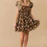 Wildflower Mini Dress | Brown