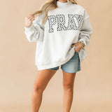 Pray Polka Dot Mock Neck Sweatshirt