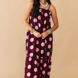 Polka Dot Perfection Dress | Plum