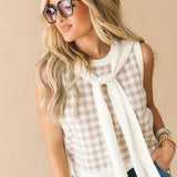 Luxe Gingham Sweater Tank