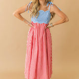 Sundrift Midi Dress - Blue Red