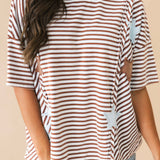 Starstruck Stripe Top | Brown Blue
