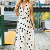Mixed Polka Dots Maxi Dress