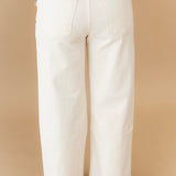Meg High Rise Wide Leg Jean | Ecru