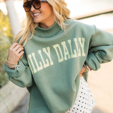 Dilly Dally Mock Neck Pullover | Green