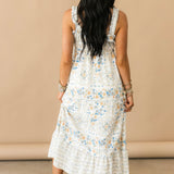 Blue Blooms Midi Dress