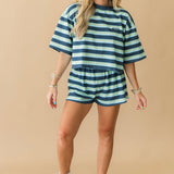 Striped Boxer Short | Deep Sea Blue