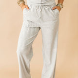 Comfy Club Pant | Heather Grey Stripe