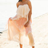 The Harli Lace Tiered Midi Dress